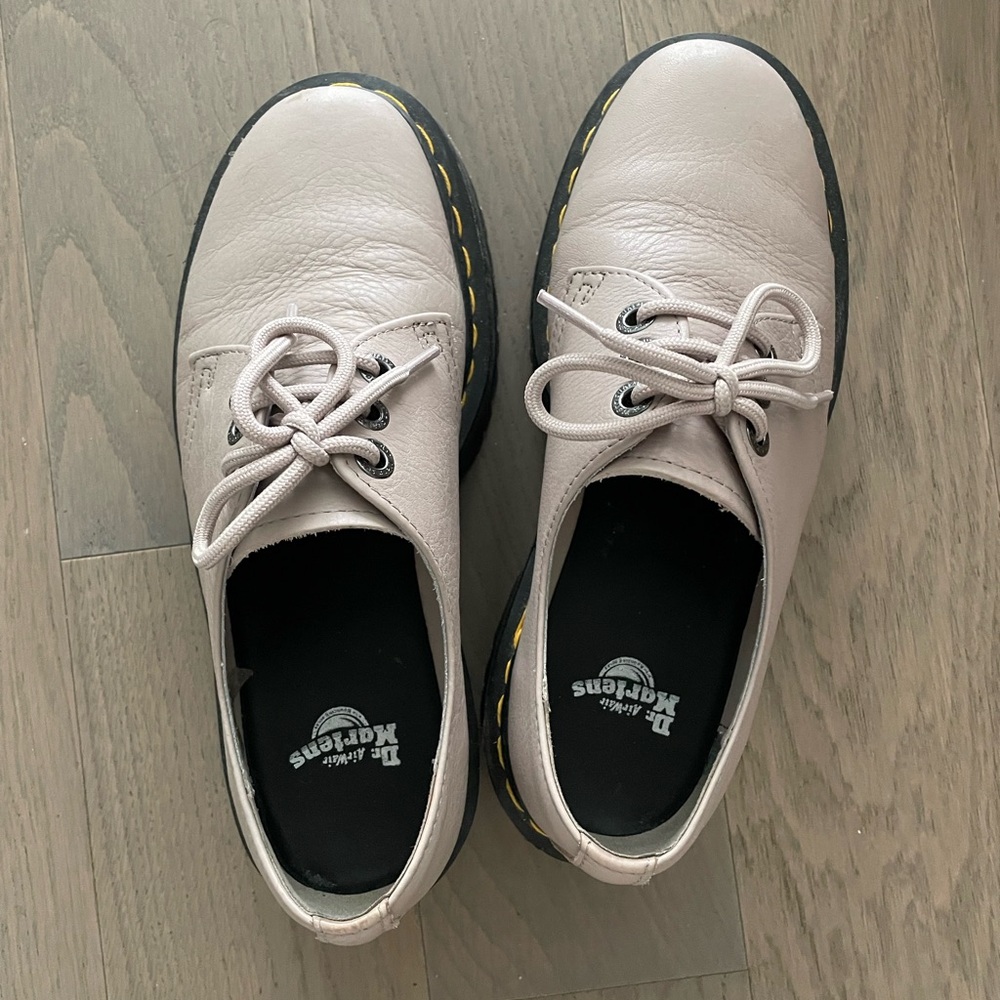 Dr. Martens tan nude Leather Lace-Up platform loafers